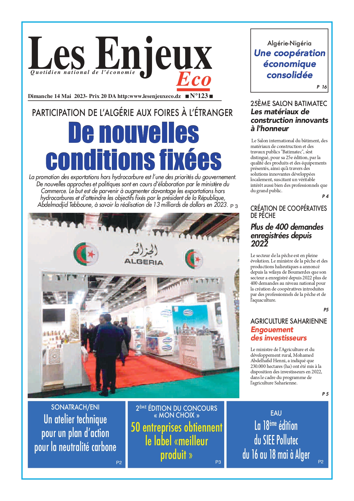 journal n123 les enjeux eco