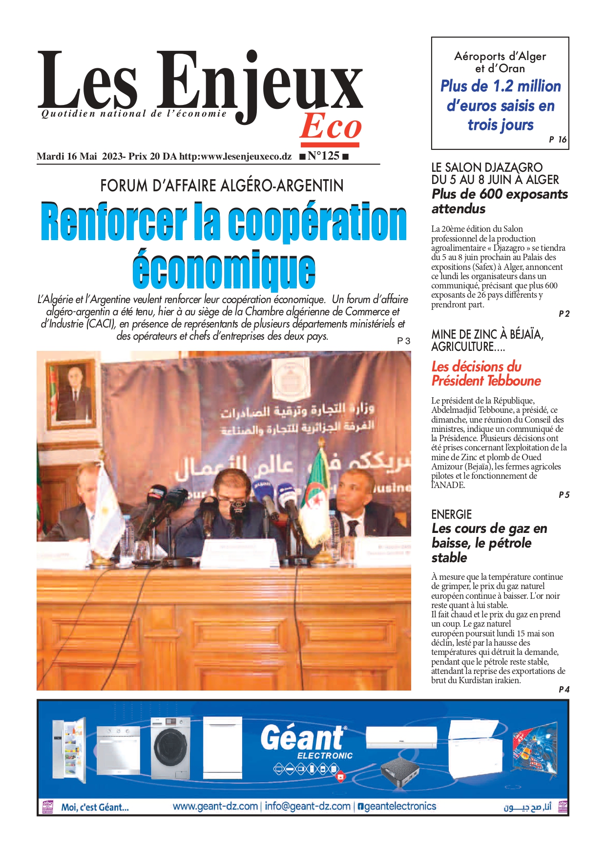journal n125 les enjeux eco