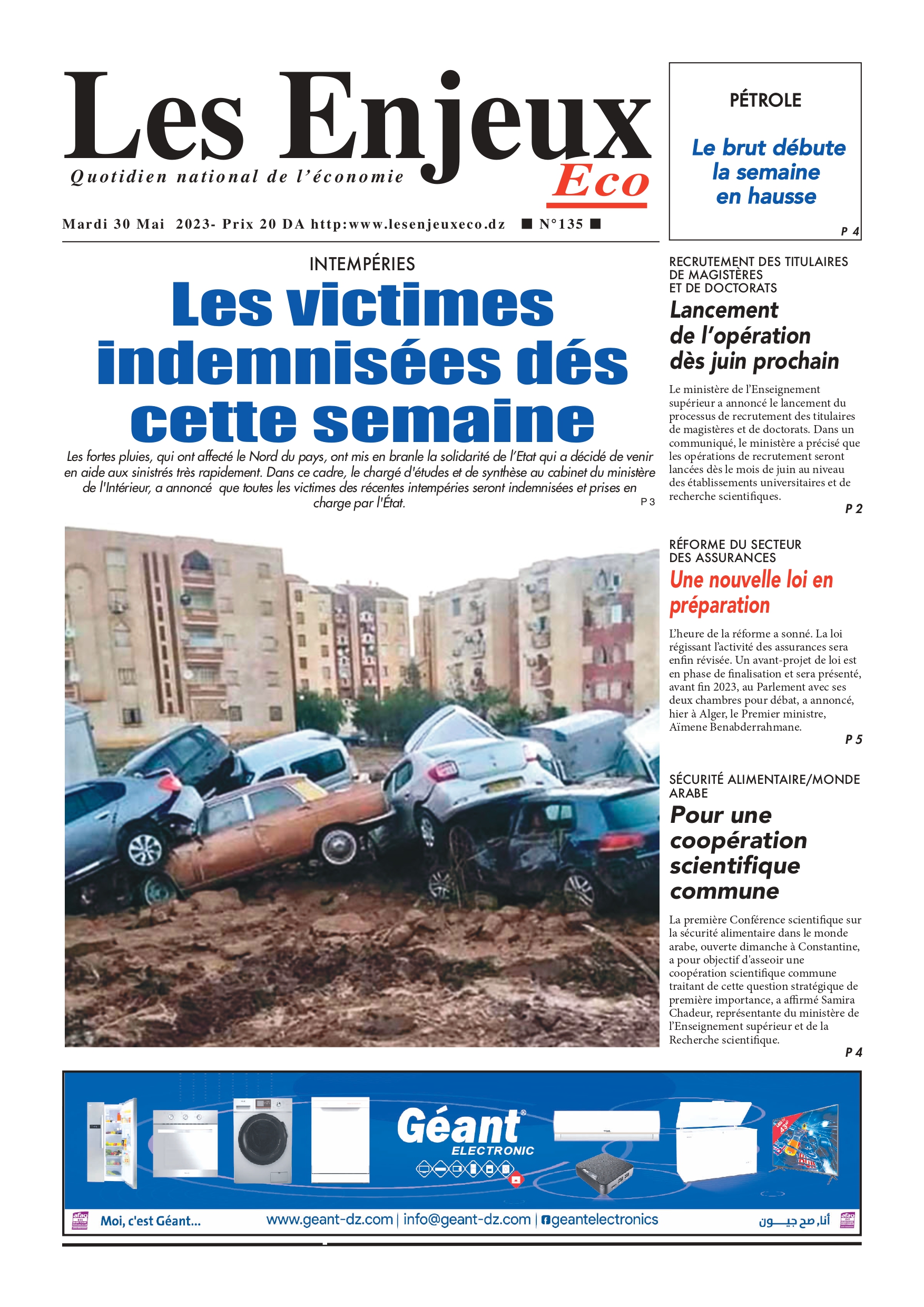 journal n135 les enjeux eco