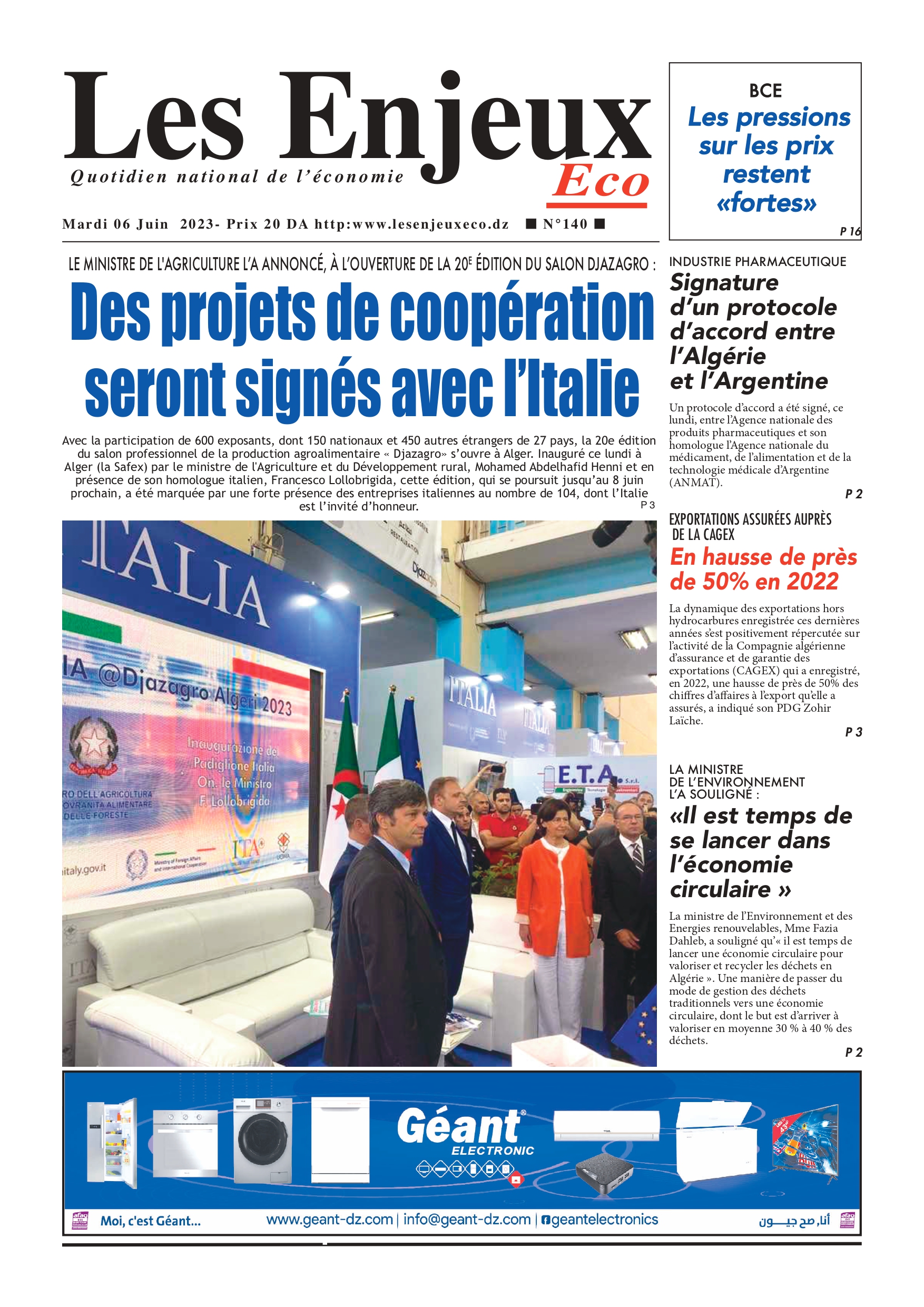 journal n140 les enjeux eco