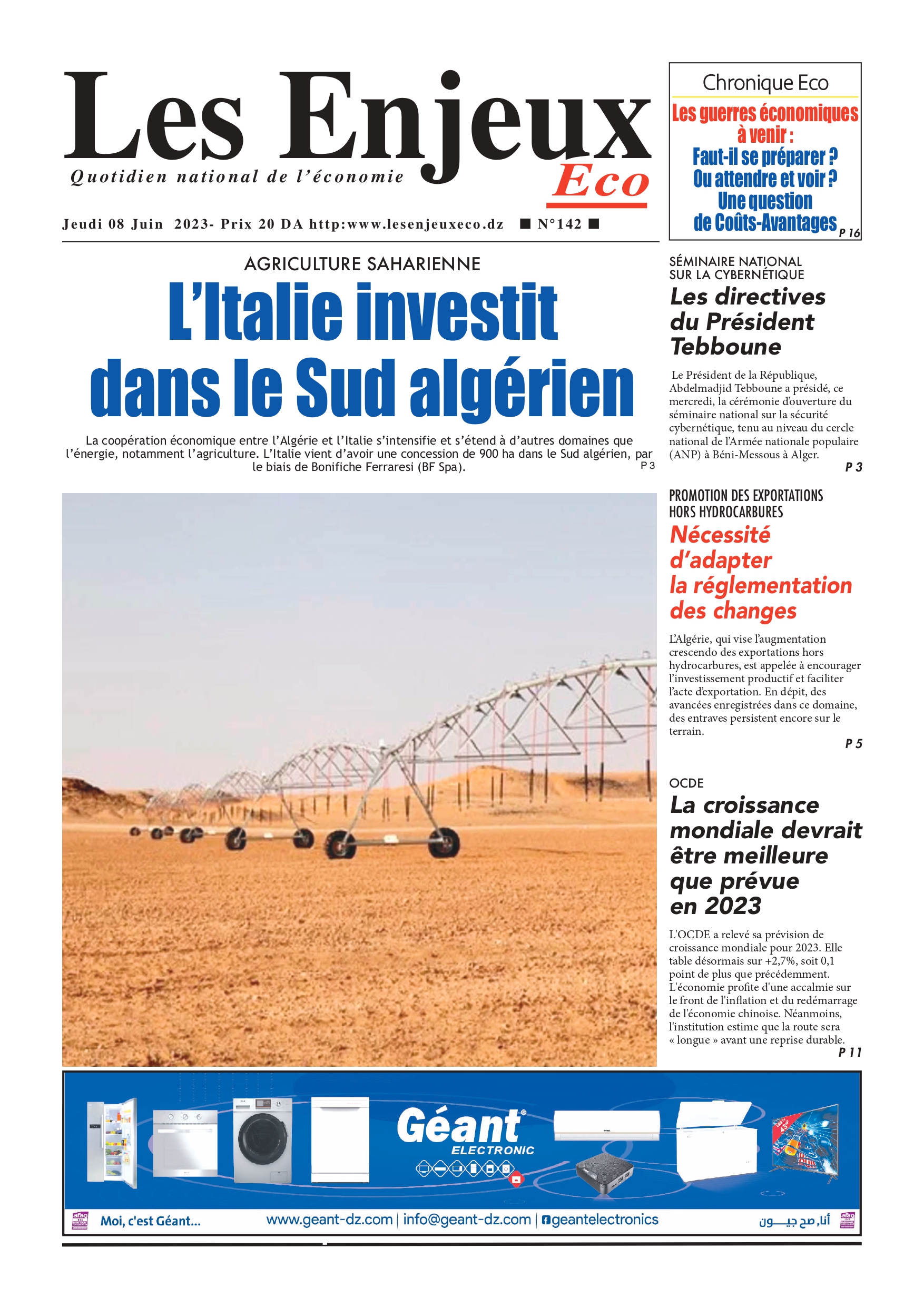 journal n142 les enjeux eco