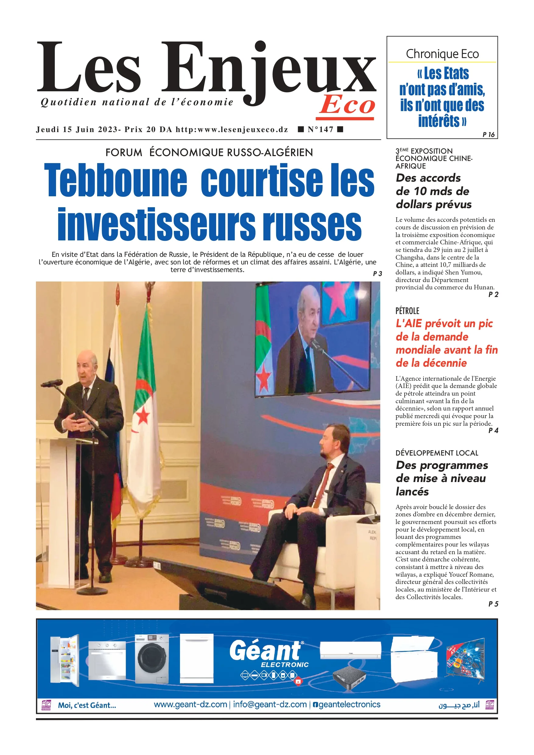 journal n147 les enjeux eco