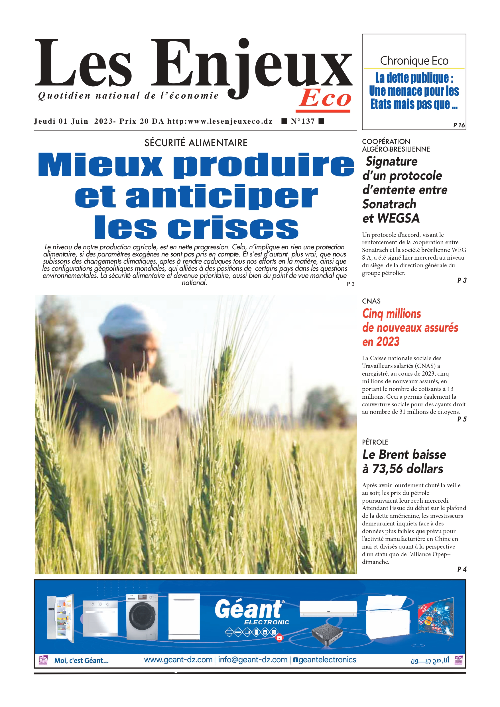 journal n137 les enjeux eco