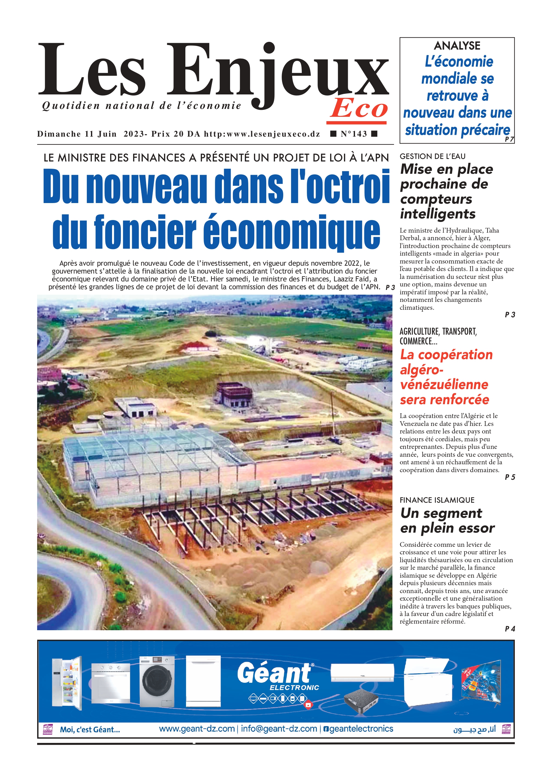 journal n143 les enjeux eco
