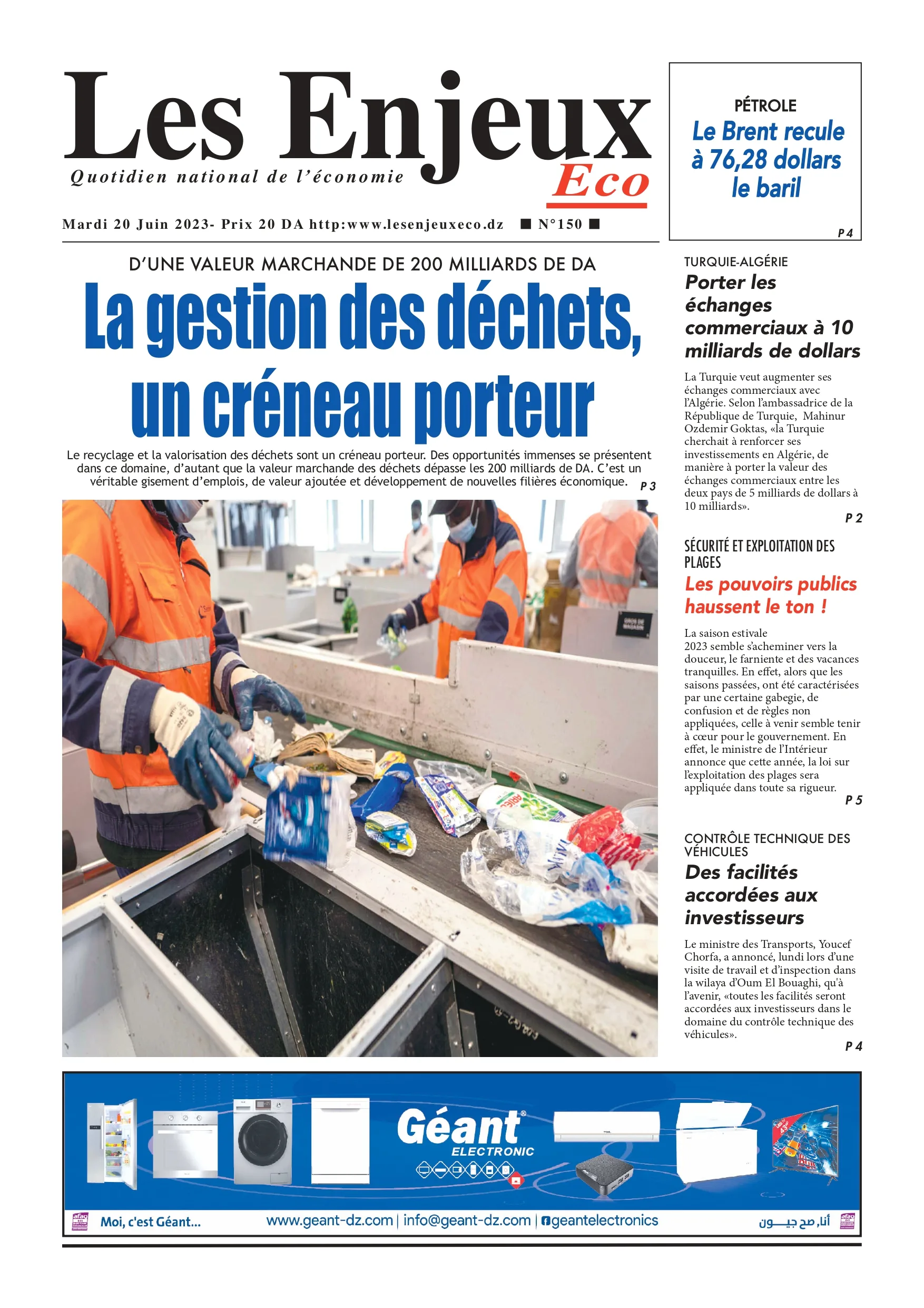 journal n150 les enjeux eco