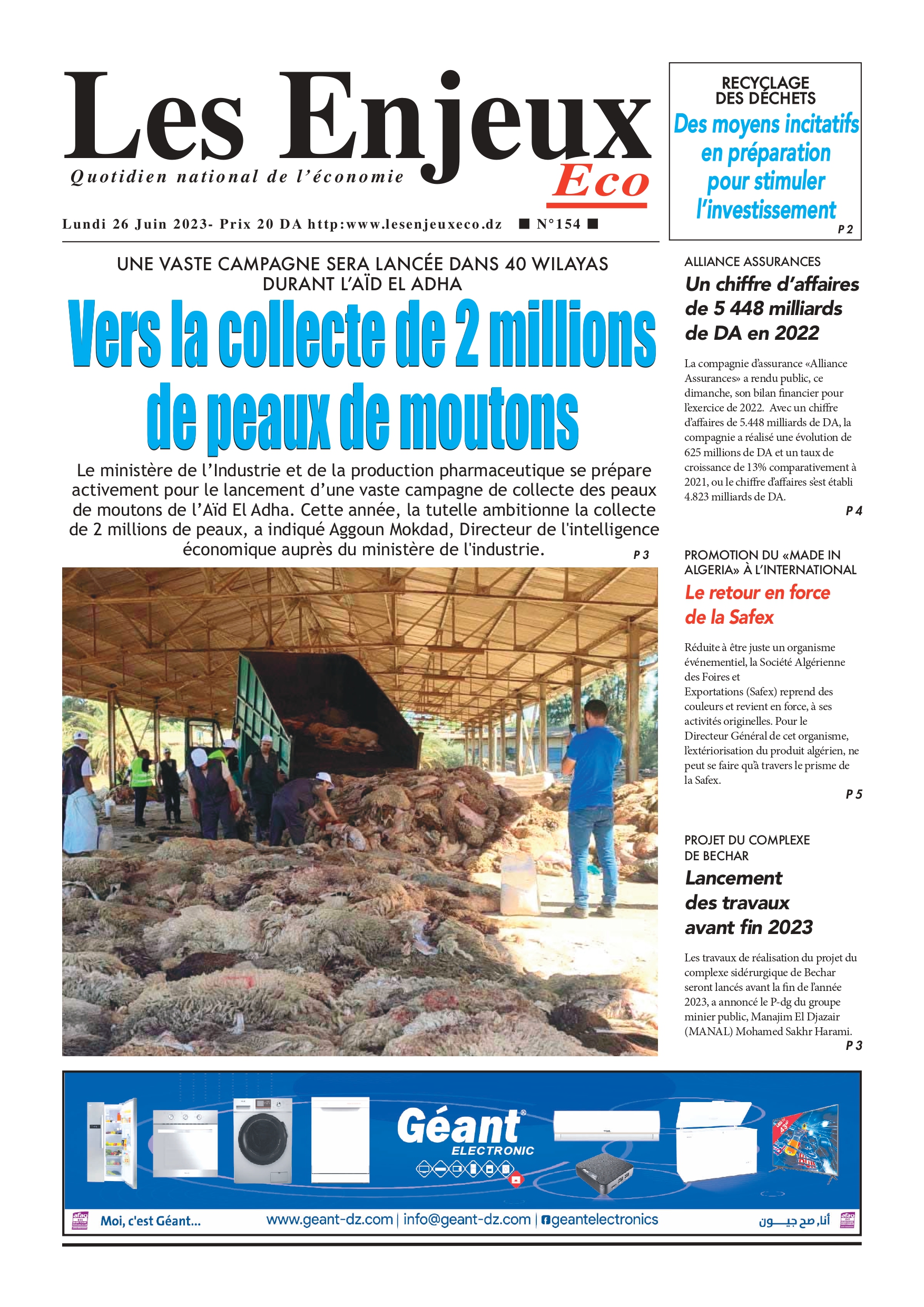 journal n154 les enjeux eco
