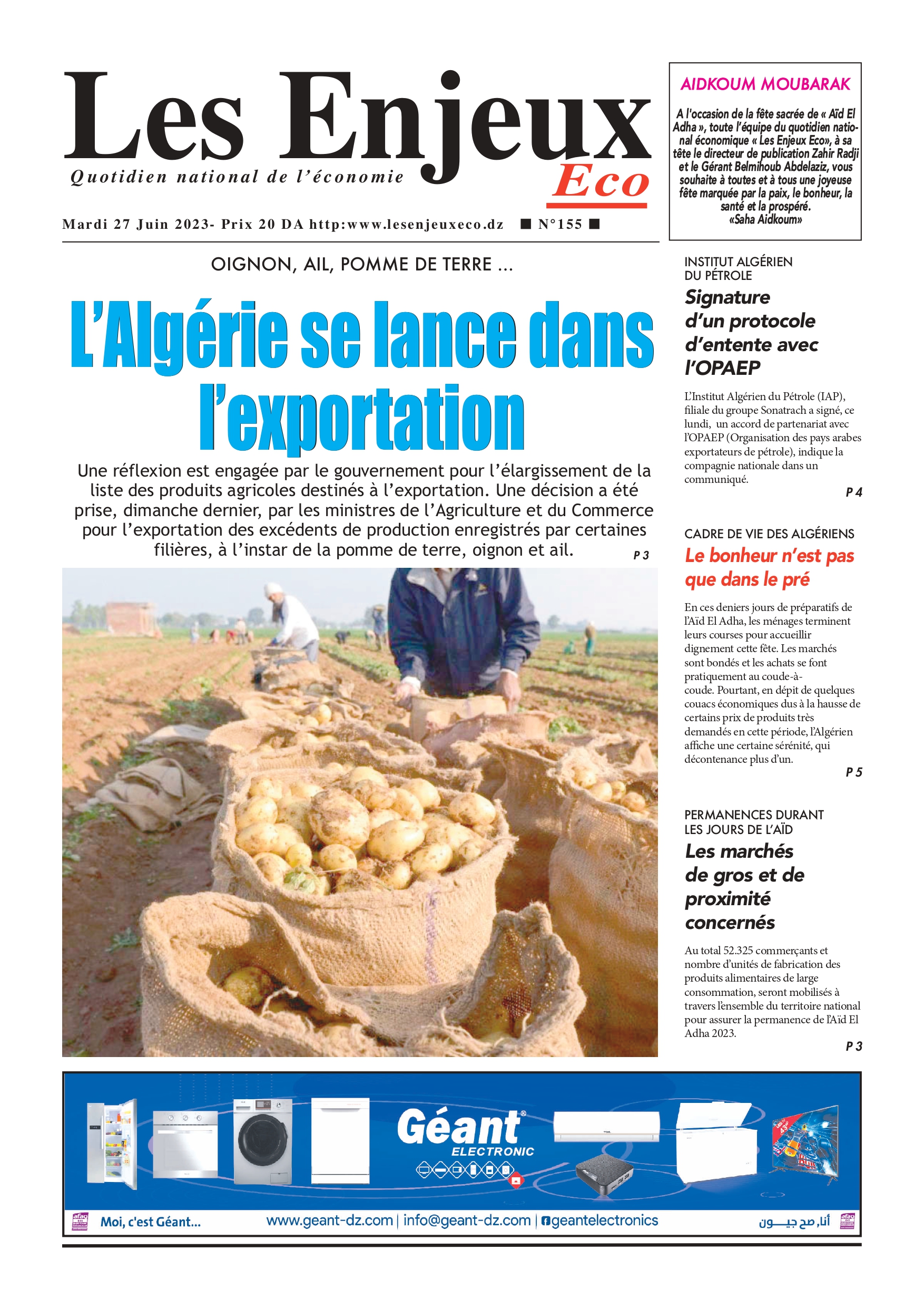 journal n155 les enjeux eco