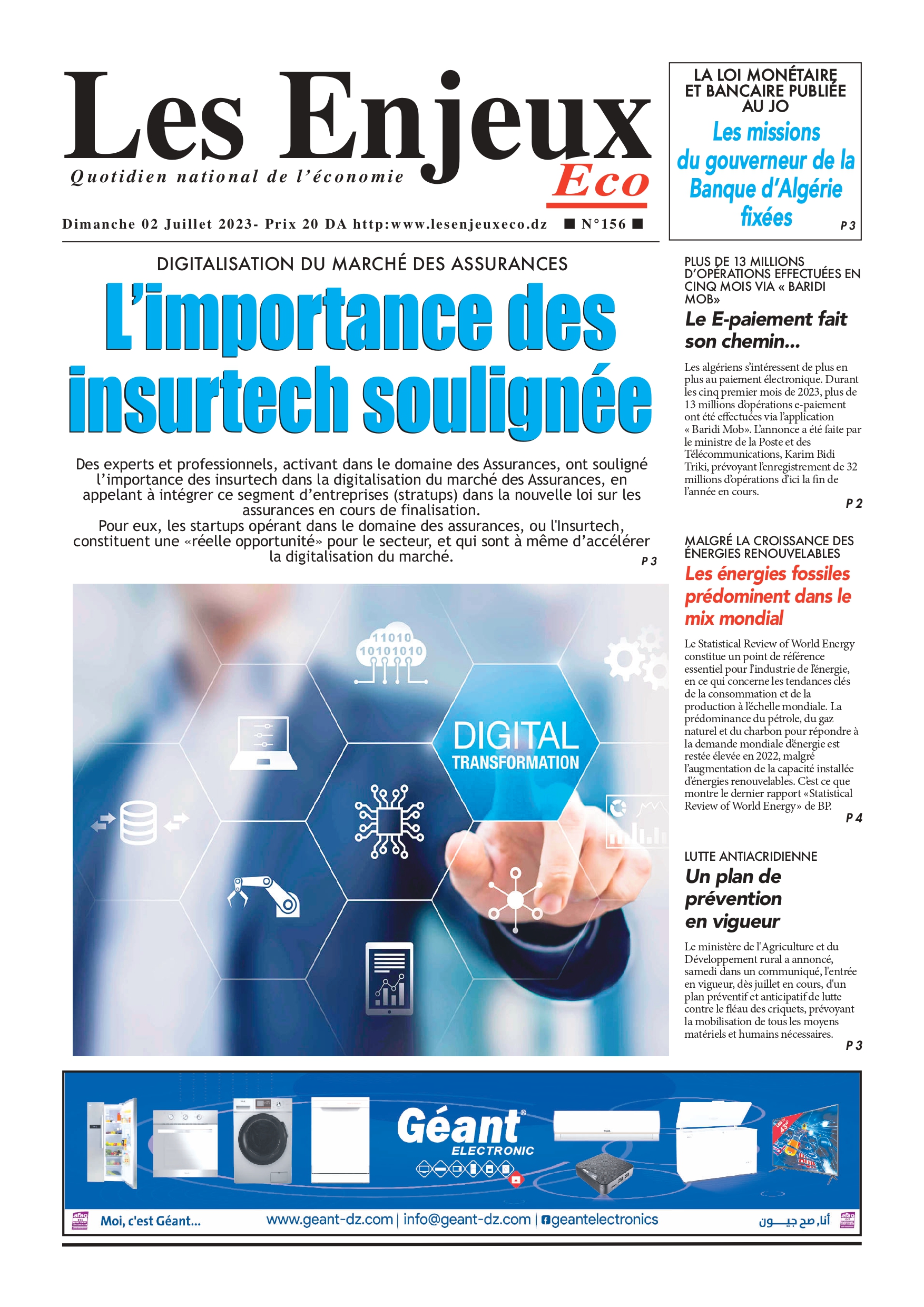 journal n156 les enjeux eco