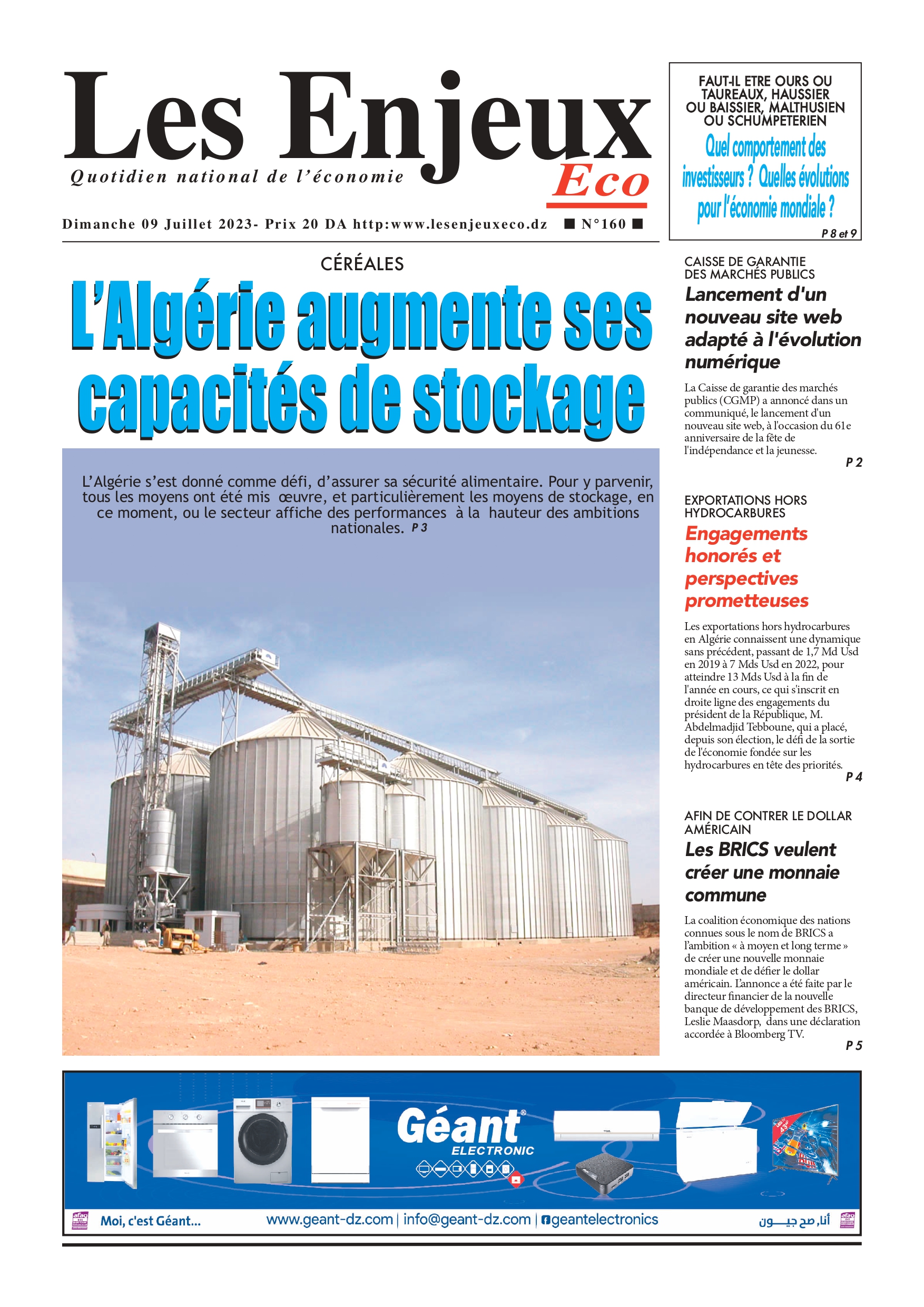 journal n160 les enjeux eco