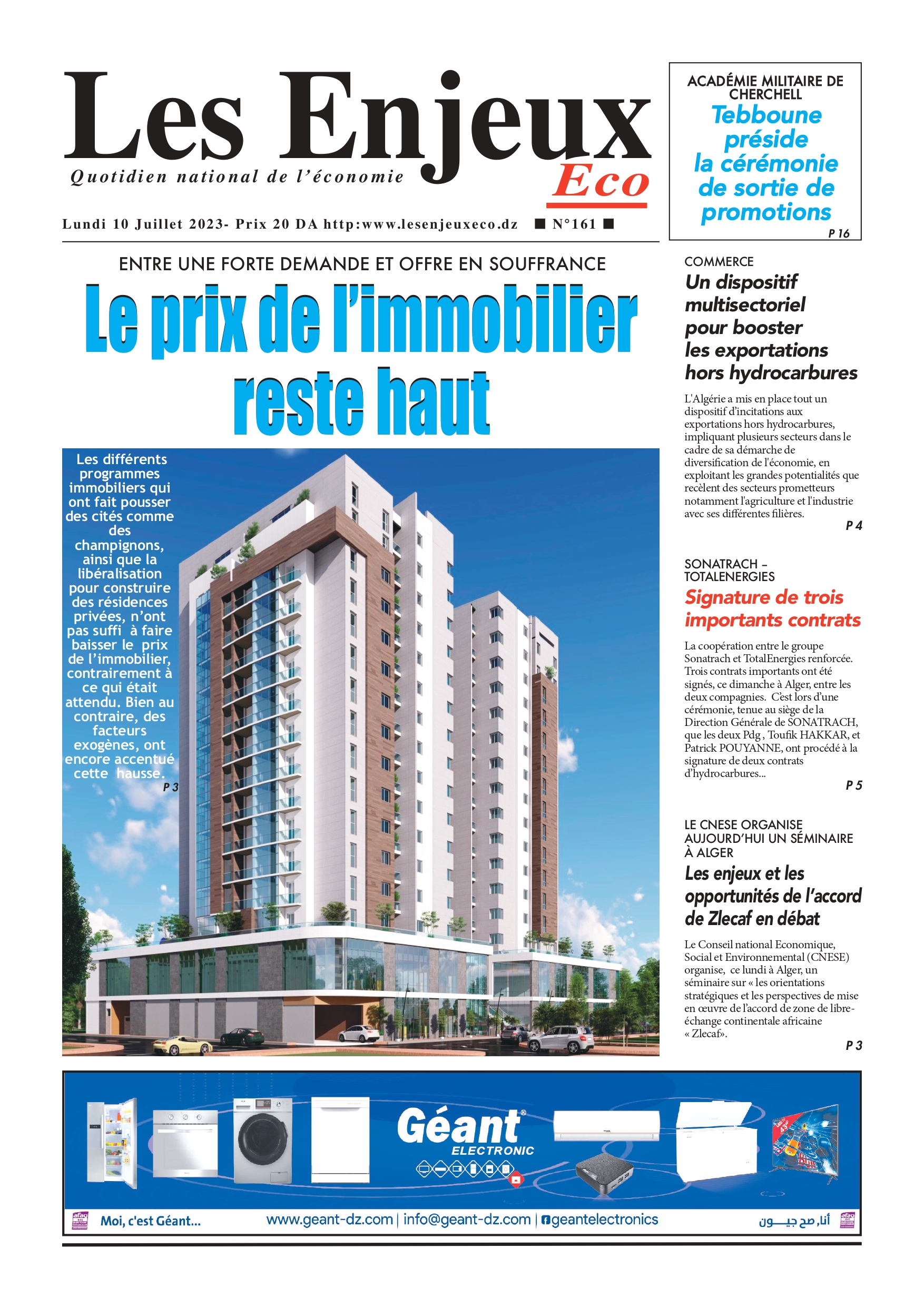 journal n161 les enjeux eco