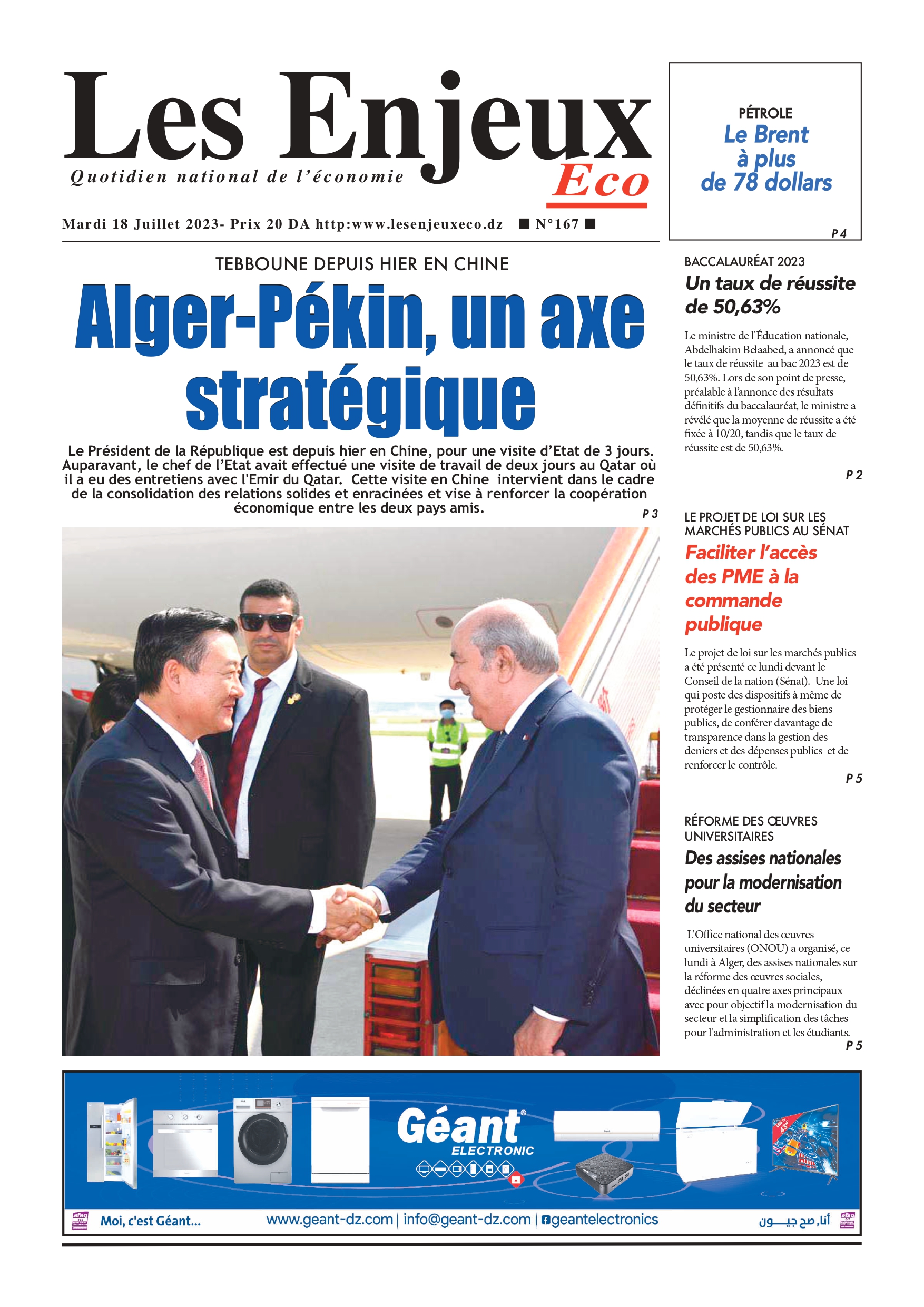 journal n167 les enjeux eco