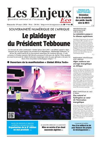 Une du journal Les Enjeux Eco numéro 866