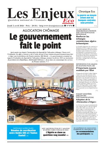 Une du journal Les Enjeux Eco numéro 870