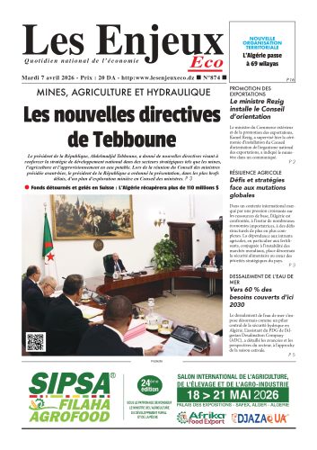 Une du journal Les Enjeux Eco numéro 874