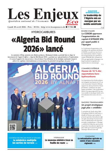 Une du journal Les Enjeux Eco numéro 884