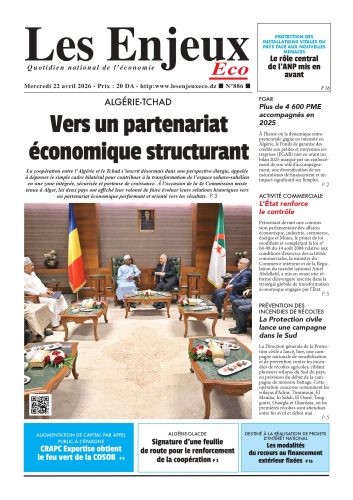 Une du journal Les Enjeux Eco numéro 886