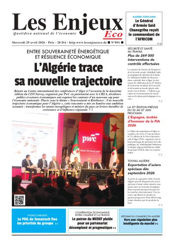 Une du journal Les Enjeux Eco numéro 891