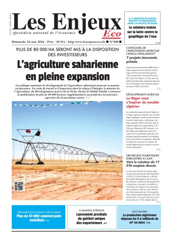 Une du journal Les Enjeux Eco numéro 908