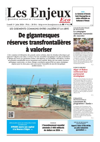 Une du journal Les Enjeux Eco numéro 912