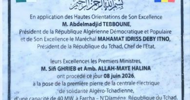 Le Premier ministre donne le coup d’envoi depuis N’Djamena: L’Algérie réalisera une centrale électrique au Tchad
