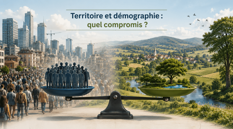 Chronique Eco —————————————————————————————————— Territoire et démographie : quel compromis ?  