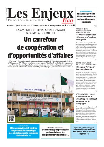 Une du journal Les Enjeux Eco numéro 926