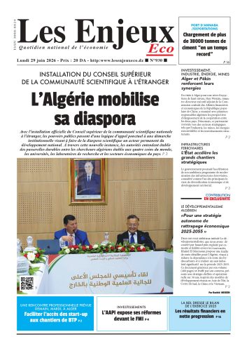 Une du journal Les Enjeux Eco numéro 930