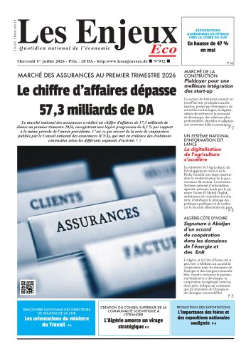 Une du journal Les Enjeux Eco numéro 932