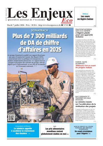 Une du journal Les Enjeux Eco numéro 935