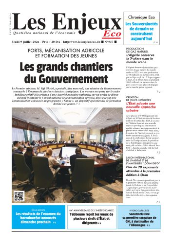 Une du journal Les Enjeux Eco numéro 937