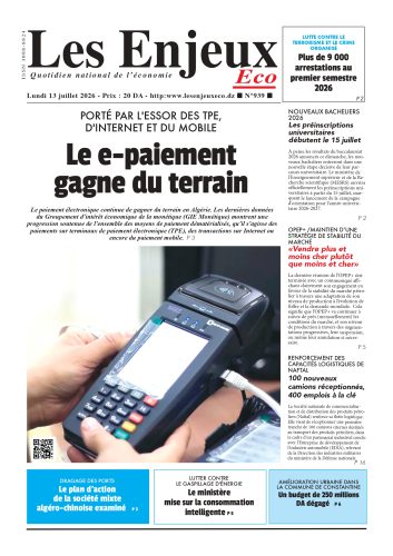 Une du journal Les Enjeux Eco numéro 939