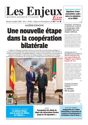 Une du journal Les Enjeux Eco numéro 945