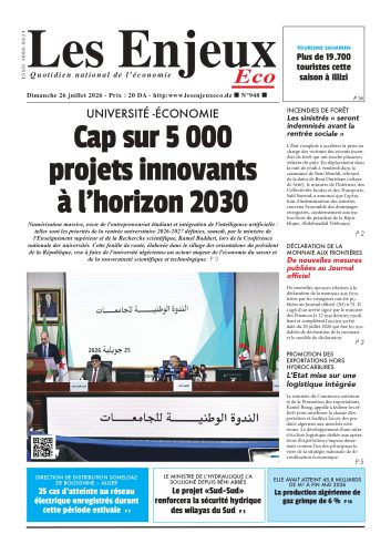 Une du journal Les Enjeux Eco numéro 948