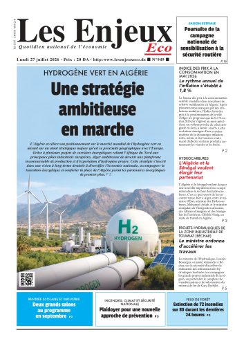 Une du journal Les Enjeux Eco numéro 949