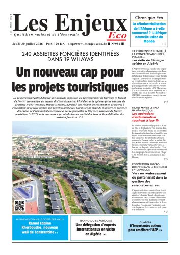Une du journal Les Enjeux Eco numéro 952