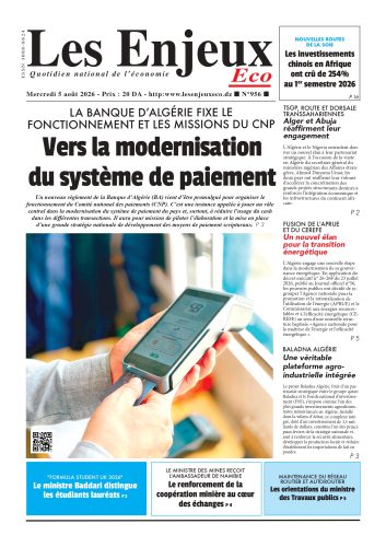 Une du journal Les Enjeux Eco numéro 956