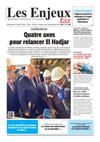 Une du journal Les Enjeux Eco numéro 958
