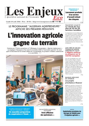 Une du journal Les Enjeux Eco numéro 959