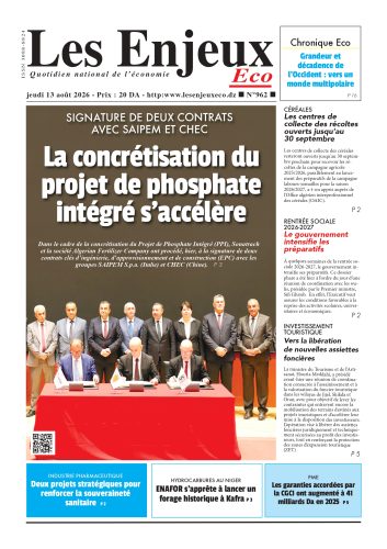 Une du journal Les Enjeux Eco numéro 962