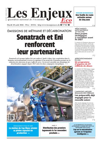 Une du journal Les Enjeux Eco numéro 965