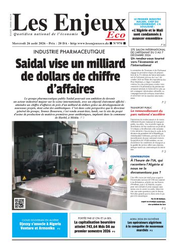 Une du journal Les Enjeux Eco numéro 970