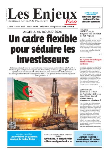 Une du journal Les Enjeux Eco numéro 973