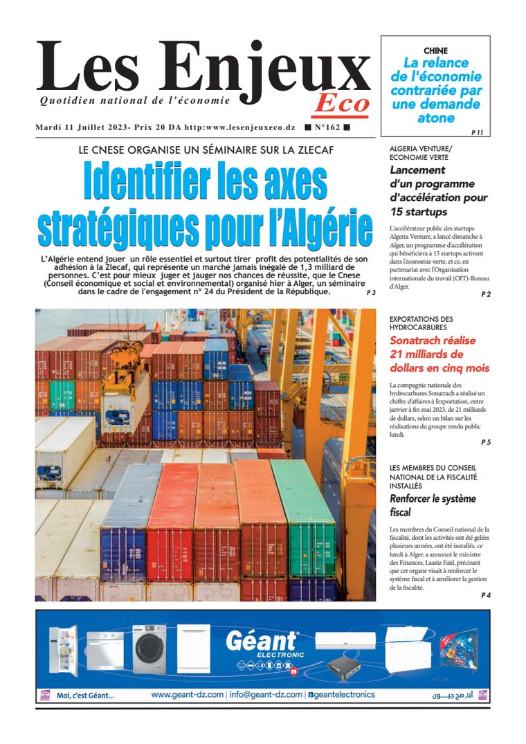 Une du journal Les Enjeux Eco numéro 01