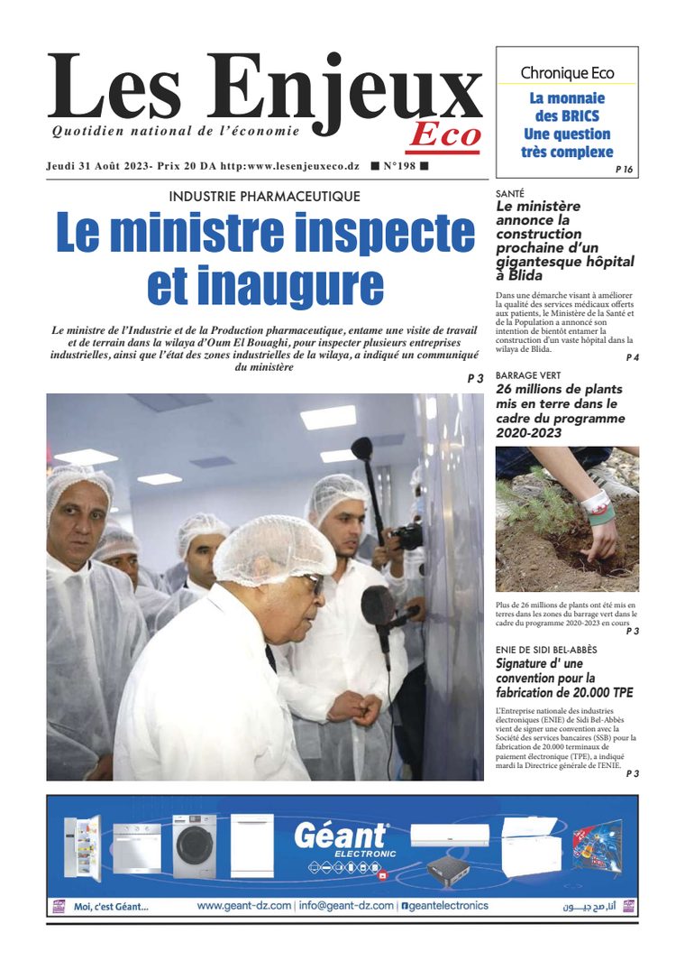 Une du journal Les Enjeux Eco numéro 01