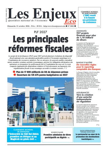 Une du journal Les Enjeux Eco numéro 1002