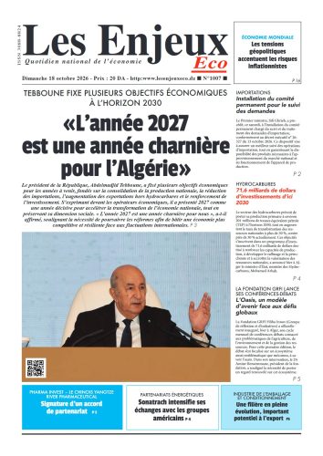 Une du journal Les Enjeux Eco numéro 1007