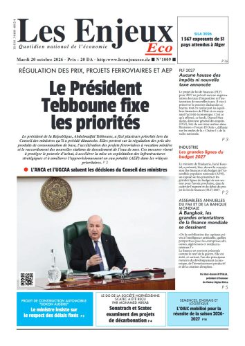 Une du journal Les Enjeux Eco numéro 1009