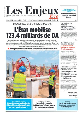 Une du journal Les Enjeux Eco numéro 1010