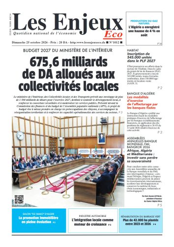 Une du journal Les Enjeux Eco numéro 1012