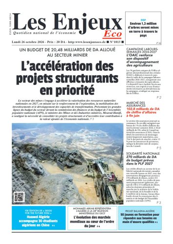 Une du journal Les Enjeux Eco numéro 1013